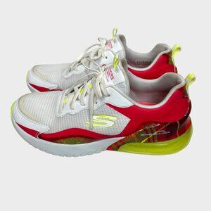 Skechers Womens 8.5 Arch Fit Athletic Sneakers White/Red Memory Foam Insoles Bre